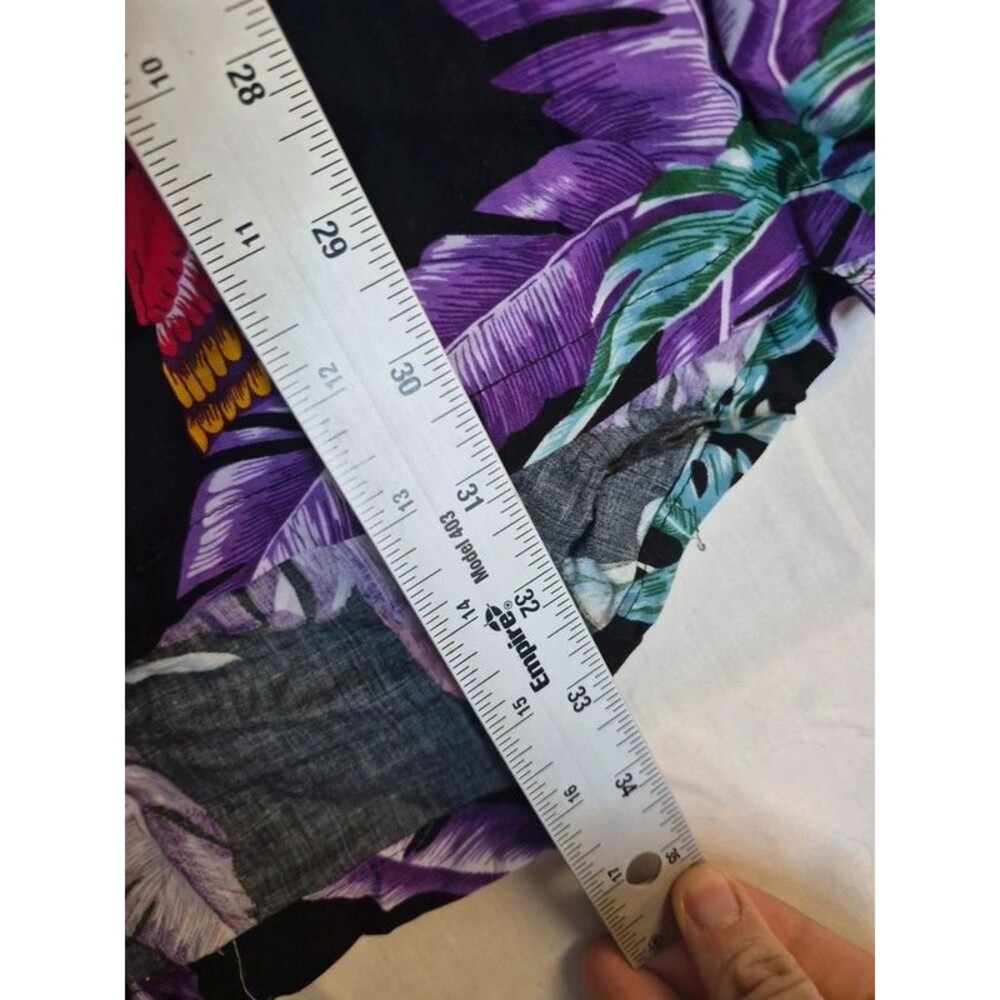Vintage Paradise Found Shirt Mens 3XL Purple Hawaiian Bird 100% Rayon Magnum PI - Picture 4 of 11